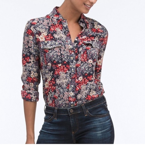 NEW Adriano Goldschmied Sutton Silk Shirt Medium - Picture 1 of 12